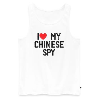 I Love My Chinese Spy - Men's Premium Organic Tank Top - white - Front - AI Model Male 178 light (178cm)