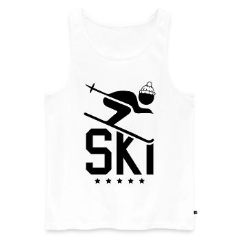ski sport - Men's Premium Organic Tank Top - white - Front - Michal (187cm)