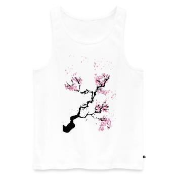 Japon fleur de cerisier - Débardeur bio Premium Homme - blanc - Devant - Michal (187cm)
