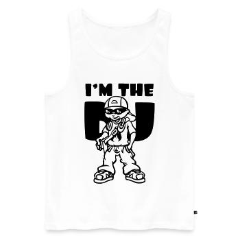 I'm the DJ flex - Débardeur bio Premium Homme - blanc - Devant - Michal (187cm)