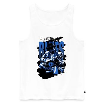 Got the blues - Débardeur bio Premium Homme - blanc - Devant - AI Model Male 178 light (178cm)