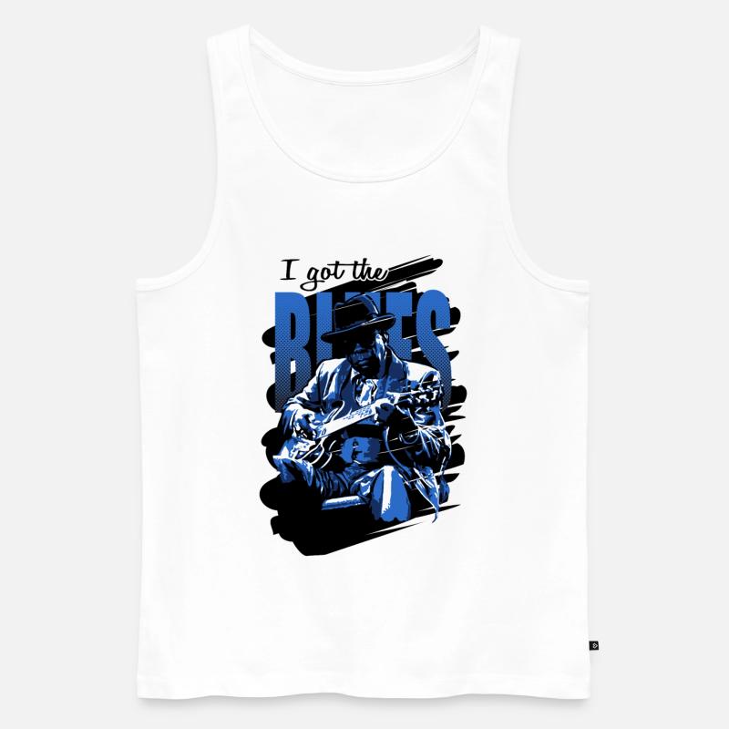 Fick blues - Ekologisk premium tanktopp herr - vit