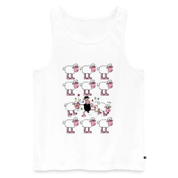 Schwarzes Schaf - Männer Premium Bio Tank Top - Weiß - Vorne - Michal (187cm)