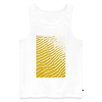 Goldene Tigerstreifen Muster - Männer Premium Bio Tank Top - Weiß - Vorne - Michal (187cm)
