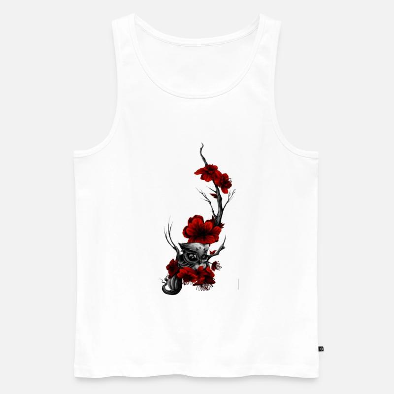 Eule - Männer Premium Bio Tank Top - Weiß