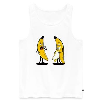 Bananes drôles - Débardeur bio Premium Homme - blanc - Devant - Michal (187cm)