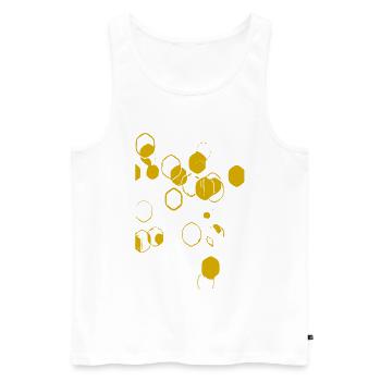 Goldene Kreis-Ringe Muster - Männer Premium Bio Tank Top - Weiß - Vorne - AI Model Male 178 light (178cm)