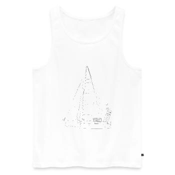 Drawing sailboat sails high - Men's Premium Organic Tank Top - white - Front - Michal (187cm)