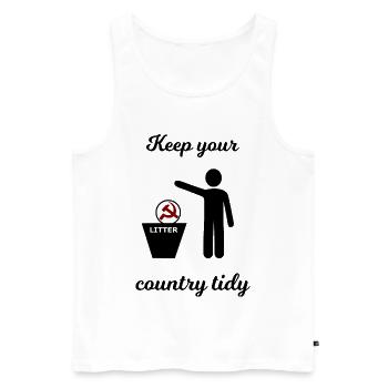 Sozialismus und Kapitalismus lustig - Männer Premium Bio Tank Top - Weiß - Vorne - Michal (187cm)