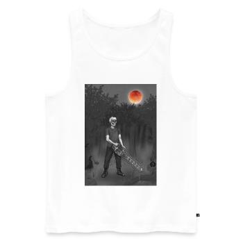 Forest worker, forester, forester, full moon - Men's Premium Organic Tank Top - white - Front - AI Model Male 178 light (178cm)