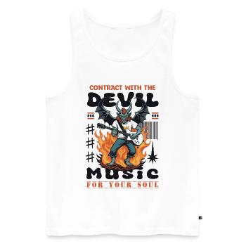Musique rock diabolique - Débardeur bio Premium Homme - blanc - Devant - Michal (187cm)