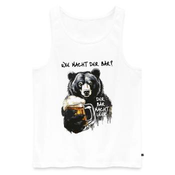 Starker Bär mit Bierglas - Männer Premium Bio Tank Top - Weiß - Vorne - Michal (187cm)