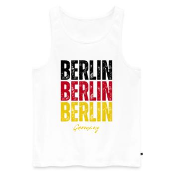 Berlin Germany, memory of Berlin - Men's Premium Organic Tank Top - white - Front - AI Model Male 178 light (178cm)