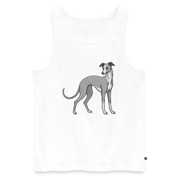 Italienisches Windspiel Windhund - Männer Premium Bio Tank Top - Weiß - Vorne - Michal (187cm)