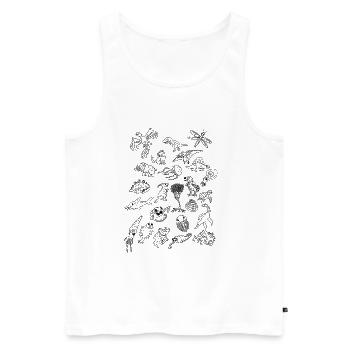 Dinosaur Fossil Trilobite Geology Paleontology - Men's Premium Organic Tank Top - white - Front - AI Model Male 178 light (178cm)