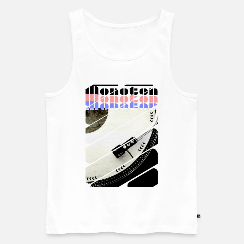 Der Mono-Ton - Vinyl drehend - Männer Premium Bio Tank Top - Weiß