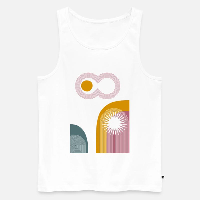 Pink Infinity Sun Abstrakter Bogen-Grafik - Männer Premium Bio Tank Top - Weiß