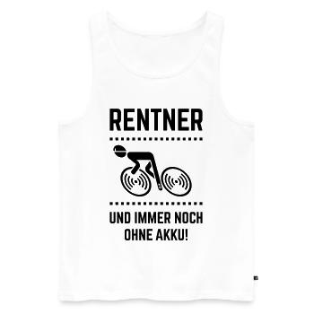Rentner Und Immer Noch Ohne Akku! (Radfahrer / B) - Männer Premium Bio Tank Top - Weiß - Vorne - Michal (187cm)