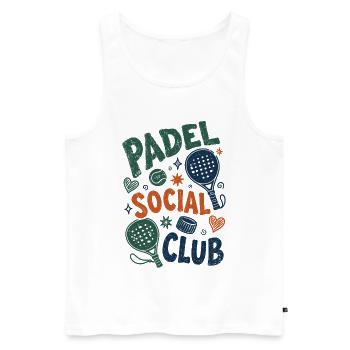 Vintage Padel Social Club - Männer Premium Bio Tank Top - Weiß - Vorne - Michal (187cm)