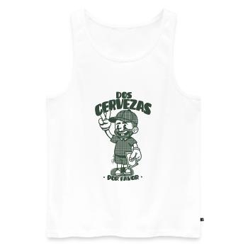 Dos Cervezas Por Favor Retro  - Débardeur bio Premium Homme - blanc - Devant - Michal (187cm)