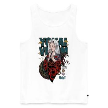 Yokai Serpent Oni Girl Japanese Streetwear Art - Men's Premium Organic Tank Top - white - Front - Michal (187cm)