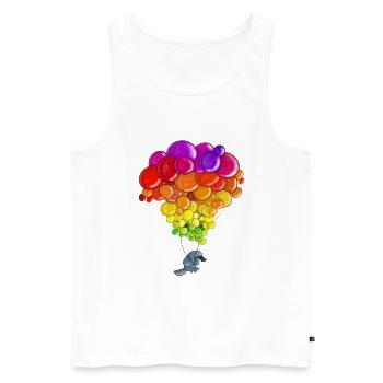 Ornithorynque volant dans le ciel - Débardeur bio Premium Homme - blanc - Devant - Michal (187cm)