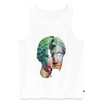 Fractured God Surreal Collage - Men's Premium Organic Tank Top - white - Front - Michal (187cm)