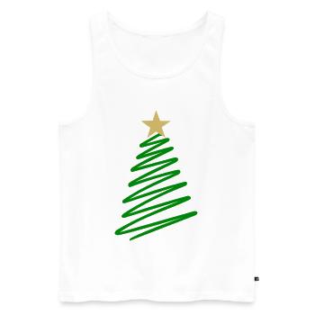 Christbaum Weihnachten Tanne - Männer Premium Bio Tank Top - Weiß - Vorne - Michal (187cm)