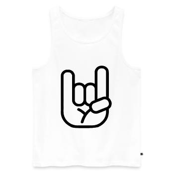 Rock Punk Metal Hand Symbol - Männer Premium Bio Tank Top - Weiß - Vorne - AI Model Male 178 light (178cm)