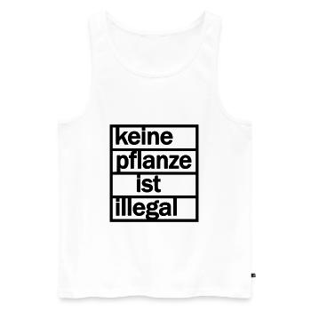Cannabis Legalisierung Keine Pflanze ist illegal - Männer Premium Bio Tank Top - Weiß - Vorne - Michal (187cm)