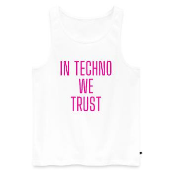 in Techno we trust glow pink - Männer Premium Bio Tank Top - Weiß - Vorne - Michal (187cm)