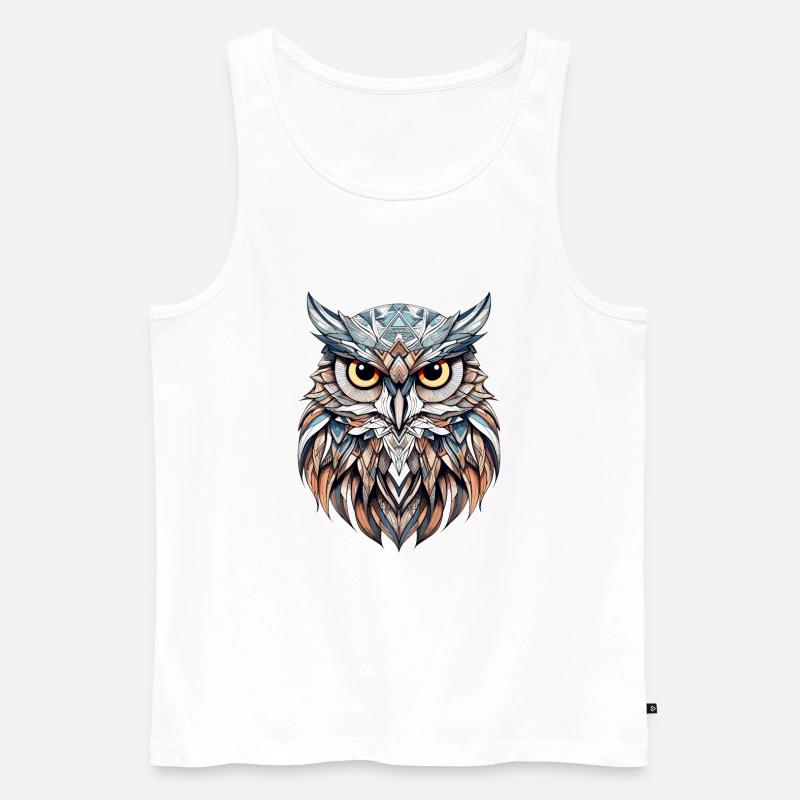 Eule geometrisch - Männer Premium Bio Tank Top - Weiß