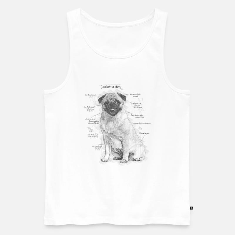 Anatomie eines Mops - Männer Premium Bio Tank Top - Weiß