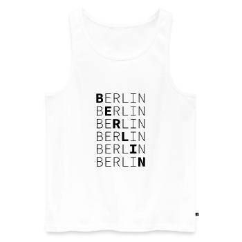 Berlin - Men's Premium Organic Tank Top - white - Front - Michal (187cm)