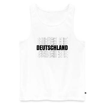 DEUTSCHLAND - GERMANY - DEUTSCHER - Männer Premium Bio Tank Top - Weiß - Vorne - Michal (187cm)