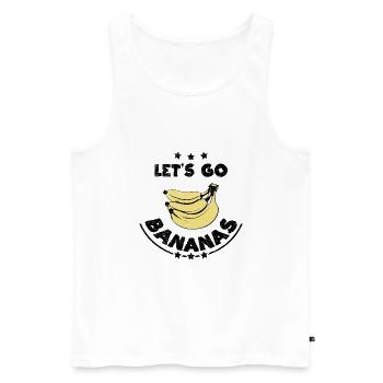 Vintage Lustige Banane Lass uns Banane gehen - Männer Premium Bio Tank Top - Weiß - Vorne - Michal (187cm)