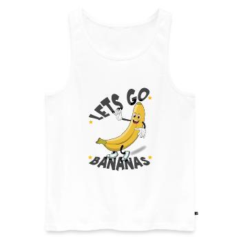 Hallo Vintage Lustige Banane Meme Lass uns gehen Banane - Männer Premium Bio Tank Top - Weiß - Vorne - Michal (187cm)