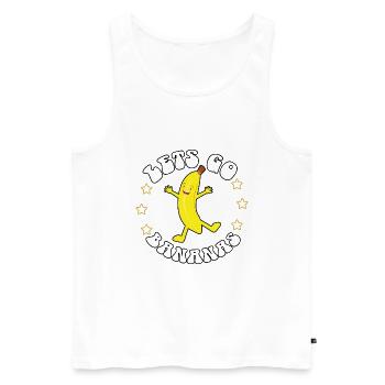 Winken Vintage Lustiges Bananen-Meme Lass uns Bananen gehen - Männer Premium Bio Tank Top - Weiß - Vorne - Michal (187cm)
