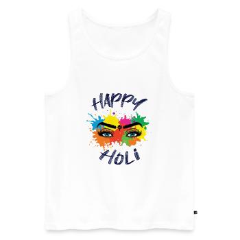 Happy Holi Festival Motif Oeil Coloré - Débardeur bio Premium Homme - blanc - Devant - Michal (187cm)