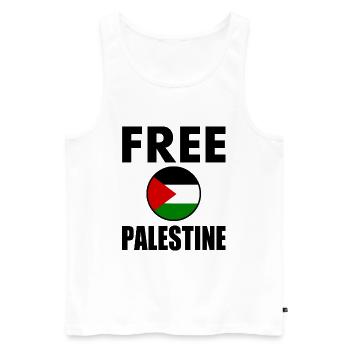 Free palestine - Débardeur bio Premium Homme - blanc - Devant - Michal (187cm)
