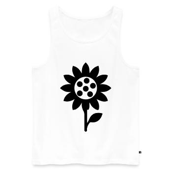 Icône d’icône de tournesol - Débardeur bio Premium Homme - blanc - Devant - Michal (187cm)