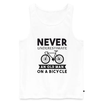 Vélo cycliste cycliste vélo disant - Débardeur bio Premium Homme - blanc - Devant - Michal (187cm)