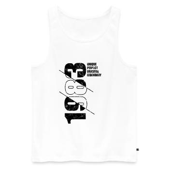 Legendär Original - Jahrgang 1983 Geburtstag - Männer Premium Bio Tank Top - Weiß - Vorne - Michal (187cm)