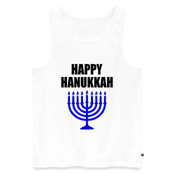 HAPPY HANUKKAH - Débardeur bio Premium Homme - blanc - Devant - Michal (187cm)