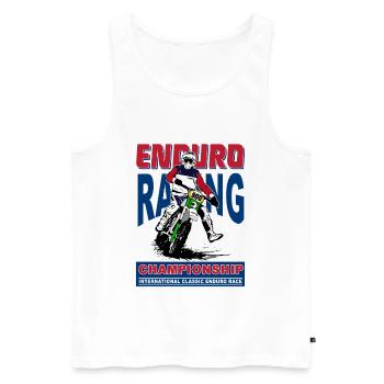 Enduro - Männer Premium Bio Tank Top - Weiß - Vorne - AI Model Male 178 light (178cm)