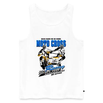 Sidecarcross - sidecar moto cross - Men's Premium Organic Tank Top - white - Front - AI Model Male 178 light (178cm)