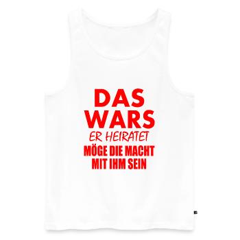Das wars er heiratet - Männer Premium Bio Tank Top - Weiß - Vorne - AI Model Male 178 light (178cm)