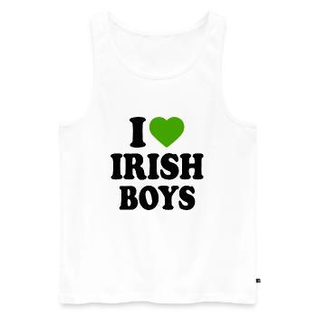 i love irish boys - Männer Premium Bio Tank Top - Weiß - Vorne - AI Model Male 178 light (178cm)