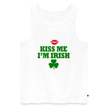 Kiss me im irish - Men's Premium Organic Tank Top - white - Front - AI Model Male 178 light (178cm)