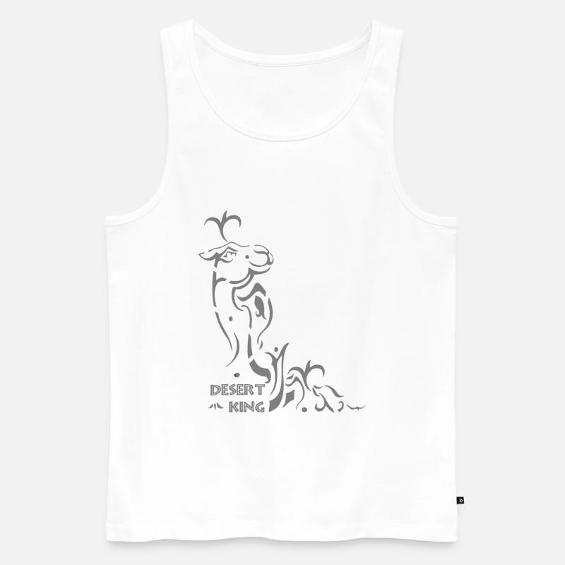 Kamel - Männer Premium Bio Tank Top - Weiß